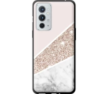 Купить - чехол для смартфона  Чехол tpu черный на телефон OnePlus 9RT Пастельный мрамор "4342b-2520-1529"