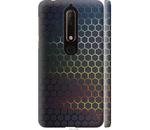 Купить - чехол для смартфона  Чехол 3d пластиковый матовый на телефон Nokia 6.1 Переливающиеся соты "498m-1628-1529"