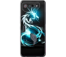 Купить - чехол для смартфона  Чехол силиконовый на телефон Asus Rog Phone 7 Бело-голубой огненный дракон "113u-3405-1529"