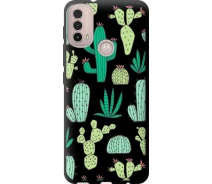 Купить - чехол для смартфона  Чехол tpu черный на телефон Motorola E40 кактусы 2 "4359b-2660-1529"