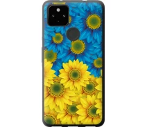 Купить - чехол для смартфона  Чехол силиконовый патриотический на телефон Google Pixel 5A Жёлто-голубые цветы "1048u-2286-1529"