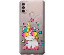Купить - чехол для смартфона  Чехол силиконовый на телефон Motorola E40 Единорог в очках "4879u-2660-1529"