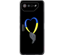 Купить - чехол для смартфона  Чехол силиконовый патриотический на телефон Asus Rog Phone 7 Жёлто-голубое сердце "885u-3405-1529"