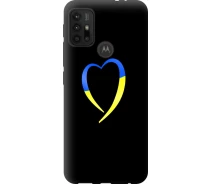 Купить - чехол для смартфона  Чехол tpu черный патриотический на телефон Motorola Moto G30 Жёлто-голубое сердце "885b-2320-1529"