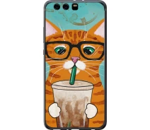 Купить - чехол для смартфона  Чехол 2d пластиковый на телефон Huawei P10 Plus Зеленоглазый кот в очках "4054t-963-1529"