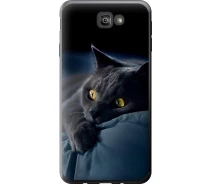 Купить - чехол для смартфона  Чехол силиконовый на телефон Samsung Galaxy J7 Prime Дымчатый кот "825u-610-1529"
