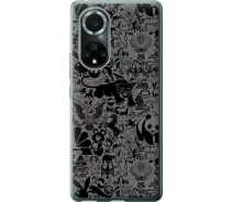 Купить - чехол для смартфона  Чехол силиконовый на телефон Huawei Nova 9 Pro Чёрно-серый стикер бомбинг "2432u-2503-1529"