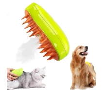 Купить - инструмент для груминга  Паровая щетка массажер спрей 3 в 1 PET SPRAY MASSAGE BRUSH для вычесывания собак и кошек с паровым распылителем - зеленая (48856215)