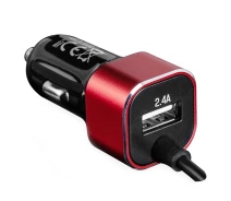 Купить - зарядное устройство для телефона и планшета  Автозарядка 1 USB 2.4A + кабель Type-C, Modecom CU2K-09-TC черная