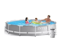 Купить - бассейн  Бассейн каркасный Intex 305х76 см 4485 л с фильтр-насосом на 1250 л/ч Серый (26702)