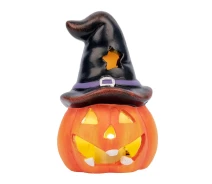 Купить - праздничную декорацию  Статуэтка YES 974188 Pumpkin in hat, 10 см LED (482)