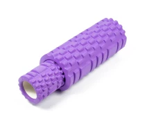 Купить - массажный валик  Роллер массажный для МФР и йоги EasyFit Grid Roller Double 33 см EF-7737-1 Фиолетовый