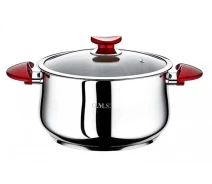 Купить - кастрюлю и казан  Кастрюля со стеклянной крышкой OMS Collection 2038-24-6.2 л silver/red