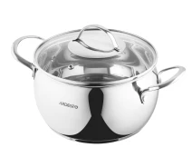 Купить - кастрюлю и казан  Кастрюля из нержавеющей стали Ardesto AR4340GB Gemini Liguria со стеклянной крышкой 4л
