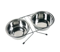 Купить - миску и контейнер для собак  Подставка с двумя мисками Flamingo Duo Dinner из нержавеющей стали 2 х 750 мл