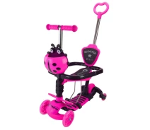 Купить - самоката  Самокат детский 3-х колесный Scooter Children's Bambi SC2501(Pink) 3в1 светящиеся колеса, розовый