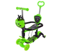 Купить - самоката  Самокат детский 3-х колесный Scooter Children's Bambi SC2501(Green) 3в1 светящиеся колеса, зеленый