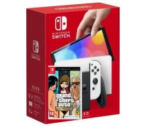 Купить - игровую консоль  Игровая консоль Nintendo Switch (OLED model) White + GTA Trilogy The Definitive Edition (русские субтитры)