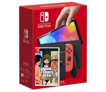 Купить - игровую консоль  Игровая консоль Nintendo Switch (OLED model) Neon Blue-Red + GTA Trilogy The Definitive Edition (русские субтитры)