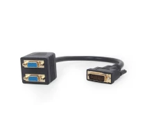 Купить - адаптер и кабель  Разветвитель Cablexpert (A-DVI-2VGA-01) 1хDVI-2хVGA, 0.3м, Black