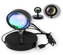 Купить - световой прибор и эффект  Необычная лампа SUNSET LED для селфи эффект солнца 16см Черный (40_245)