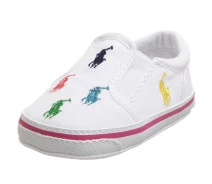 Купить - детский слипон  Детские мягкие слипоны Polo Ralph Lauren с логотипом 1159804447 (Белый, 19) (art575660)