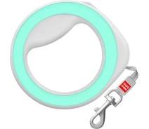 Купить - поводок для собак  Поводок-рулетка для собак WAUDOG R-leash, круглая, XS-M, до 40 кг, 2,9 м, светоотражающая салатовая лента (4823089328492)