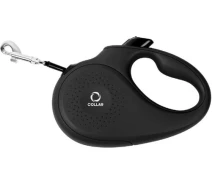 Купить - поводок для собак  Поводок-рулетка CoLLaR для собак размер L, 50 кг, 5 м, лента. черный(4823089312071)