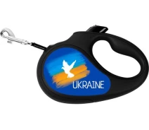 Купить - поводок для собак  Поводок-рулетка для собак WAUDOG R-leash, рисунок "Знамя", S, до 15 кг, 5 м, светоотражающая лента черный(4823089350196)