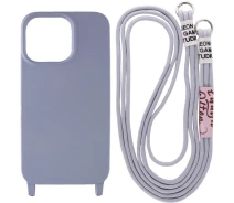 Купить - чехол для смартфона  Чехол Cord case c длинным цветным ремешком для Apple iPhone 12 Pro Max (6.7") (Серый / Stone) (1421560)