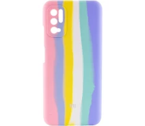Купить - чехол для смартфона  Чехол Silicone Cover Full Rainbow для Xiaomi Redmi Note 10 5G (Розовый / Сиреневый) (1187636)