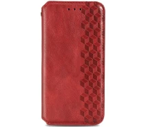 Купить - чехол для смартфона  Кожаный чехол книга GETMAN Cubic (PU) для Xiaomi Poco M3 Pro (Красный) (100081763)