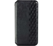 Купить - чехол для смартфона  Кожаный чехол книга GETMAN Cubic (PU) для Xiaomi Redmi 10C (Черный) (1374351)