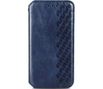 Купить - чехол для смартфона  Кожаный чехол книга GETMAN Cubic (PU) для Xiaomi Redmi 10C (Синий) (1374350)