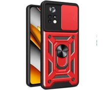 Купить - чехол для смартфона  Ударопрочный чехол Camshield Serge Ring for Magnet для Xiaomi Poco M4 Pro 4G (Красный) (1399451)