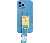 Купить - чехол для смартфона  Чехол Handfree с цветным ремешком для Apple iPhone 12 Pro (6.1") (Синий) (1187144)