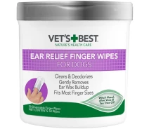 Купить - средство по уходу за животными  Салфетки Vets Best Ear Relief Finger Wipes для чистки ушей собак 50 шт
