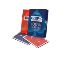 Купить - игральную карту  Карты игральные Fournier EPT 100% Plastic Jumbo Index (red, blue) (10018440)