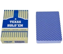 Купить - игральную карту  Карты пластиковые Покер Техасский Холдем / Texas Hold`Em Jumbo Index, 88x63мм, 54 карты синие