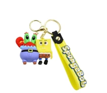 Купить -  Губка боб брелок Спанч Боб Квадратные Штаны + Мистер Крабс SpongeBob силиконовый брелок для ключей креативная подвеска (Krabs_1)