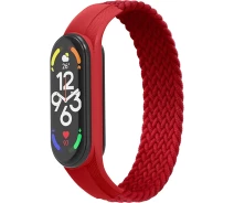 Купить - аксессуар к смарт-чсасам  Ремешок ArmorStandart Braided Solo Loop для Xiaomi Mi Band 7/6/5/4 Red size S (ARM59182)
