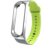 Купить - аксессуар к смарт-чсасам  Ремешок ArmorStandart Sport Silicone Band для Xiaomi Mi Band 3 Silver/Green (ARM54516)