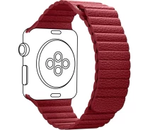 Купить - аксессуар к смарт-чсасам  Ремешок ArmorStandart Leather Loop для Apple Watch 42/44/45/49mm Red (ARM45824)