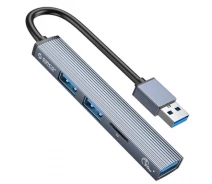 Купить - кардридер  Концентратор Orico USB-A to USB3.0, 2xUSB2.0, TF (AH-A12F-GY-BP) (CA913770)