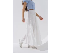 Купить - юбку  Юбка однотонная женская 3301 One Size Белый (257)