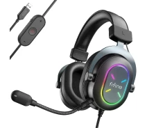 Купить - наушники  Наушники накладные Fifine H6X Черный с микрофоном и RGB-подсветкой