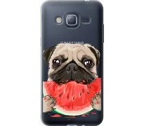 Купить - чехол для смартфона  Чехол 2d пластиковый на телефон Samsung Galaxy J3 Duos (2016) J320H Мопс и арбуз "4665t-265-1529"
