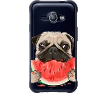 Купить - чехол для смартфона  Чехол 2d пластиковый на телефон Samsung Galaxy J1 Ace J110H Мопс и арбуз "4665t-215-1529"