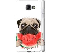 Купить - чехол для смартфона  Чехол 3d пластиковый глянцевый на телефон Samsung Galaxy A5 (2016) A510F Мопс и арбуз "4665c-158-1529"
