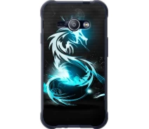 Купить - чехол для смартфона  Чехол 2d пластиковый на телефон Samsung Galaxy J1 Ace J110H Бело-голубой огненный дракон "113t-215-1529"